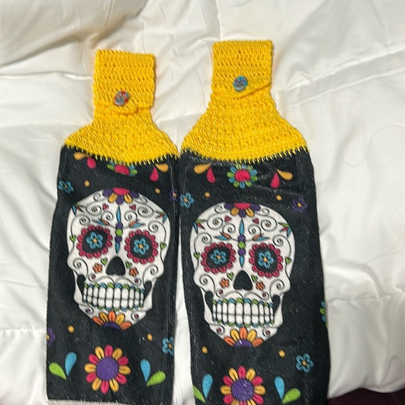 Hand Crafted Other - KITCHEN TOWELS Sugar Skull